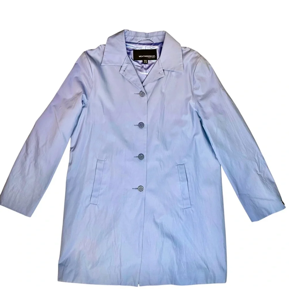 Weatherproof Lavender Rain Jacket Women’s M Periwinkle Lightweight Trench Coat‎